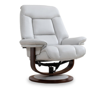 Fauteuil inclinable Maven antistress de 34,5 po en cuir véritable gris avec repose-pieds et base en bois et métal - gris