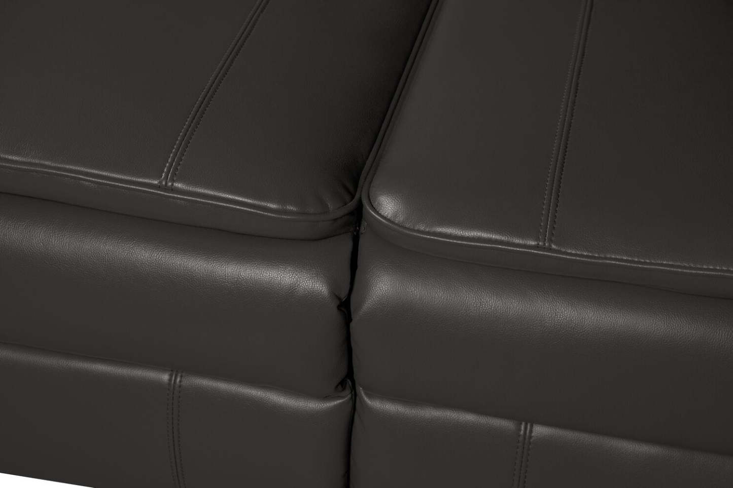 Sofa à inclinaison électrique Chandler de 82 po en tissu d’apparence cuir avec ports USB - gris