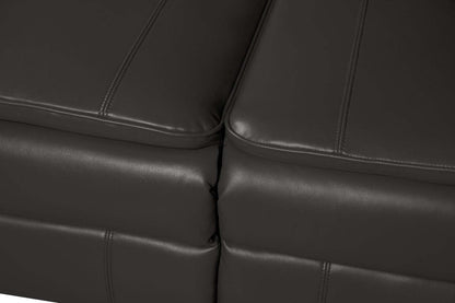 Sofa à inclinaison électrique Chandler de 82 po en tissu d’apparence cuir avec ports USB - gris