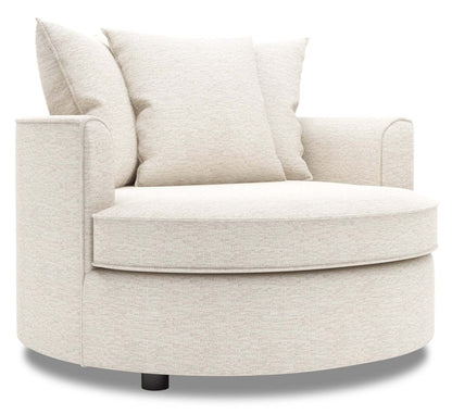 Fauteuil d’appoint enveloppant Sofa Lab de 48 po fabriqué au Canada en tissu de chenille - beige Luxury Sand | CUDD3093