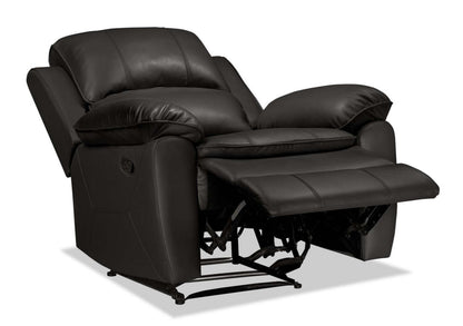 Fauteuil inclinable Chandler de 37 po en tissu d'apparence cuir - gris