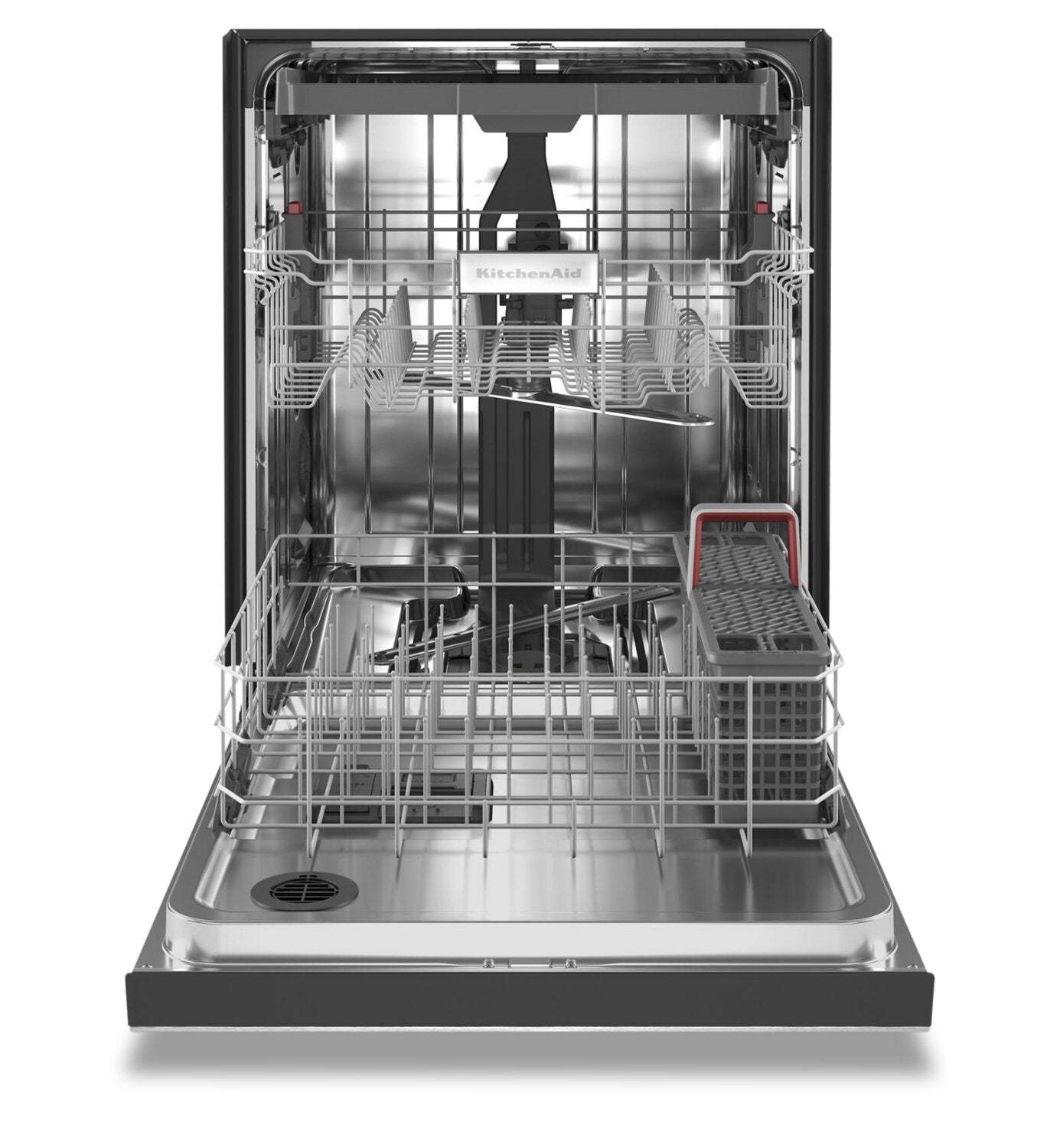 Lave-vaisselle encastré KitchenAid de 24 po et de 39 dBA avec commandes à l’avant et 3e panier - acier inoxydable PrintShield…