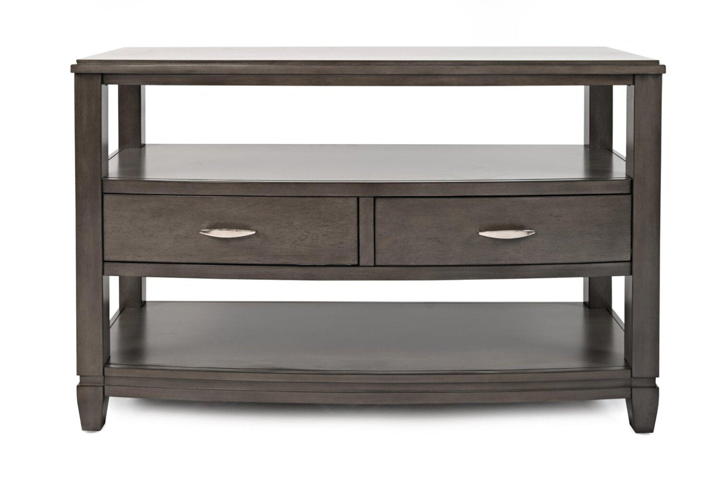 Downtown 50 Modern Sofa Table with Storage and Shelf - Grey Brown Wood|Table de salon moderne Downtown de 50 po avec rangement et tablette - bois gris-brun