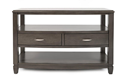 Downtown 50 Modern Sofa Table with Storage and Shelf - Grey Brown Wood|Table de salon moderne Downtown de 50 po avec rangement et tablette - bois gris-brun
