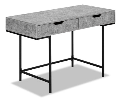 Bureau Butler 47.25 avec 2 tiroirs - Aspect Pierre Grise|Bureau Butler de 47,25 po à 2 tiroirs - imitation de pierre grise