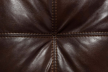 Fauteuil Addison de 42 po fabriqué au Canada en tissu d’apparence cuir avec coussin de siège amovible et capitonnage - brun