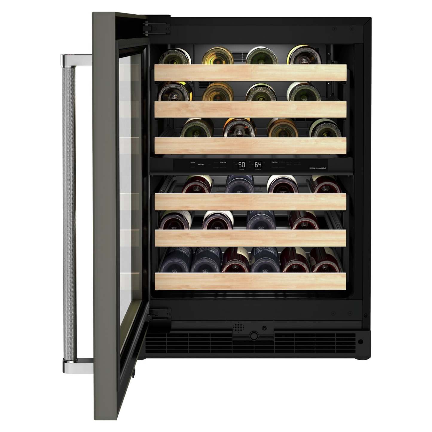 Réfrigérateur à vin KitchenAid de 24 po et de 5 pi³ sous le comptoir - panneau personnalisable - KUWL214KPA | KitchenAid 24 5 Cu. Ft. Undercounter Wine Refrigerator - Panel Ready - KUWL214KPA