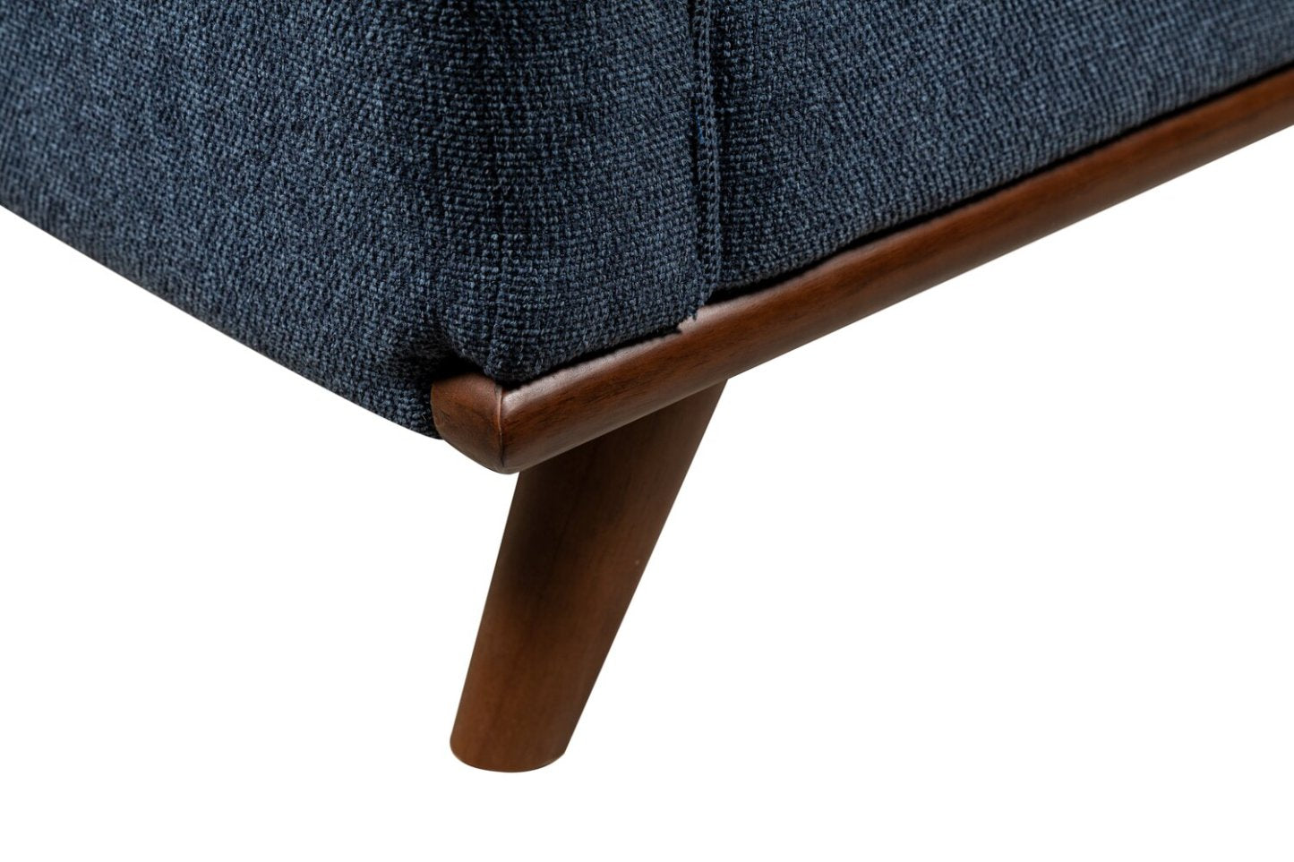 Fauteuil Kassia de Kort & Co. de 40,9 po en tissu d’apparence lin avec base et pattes en bois - bleu