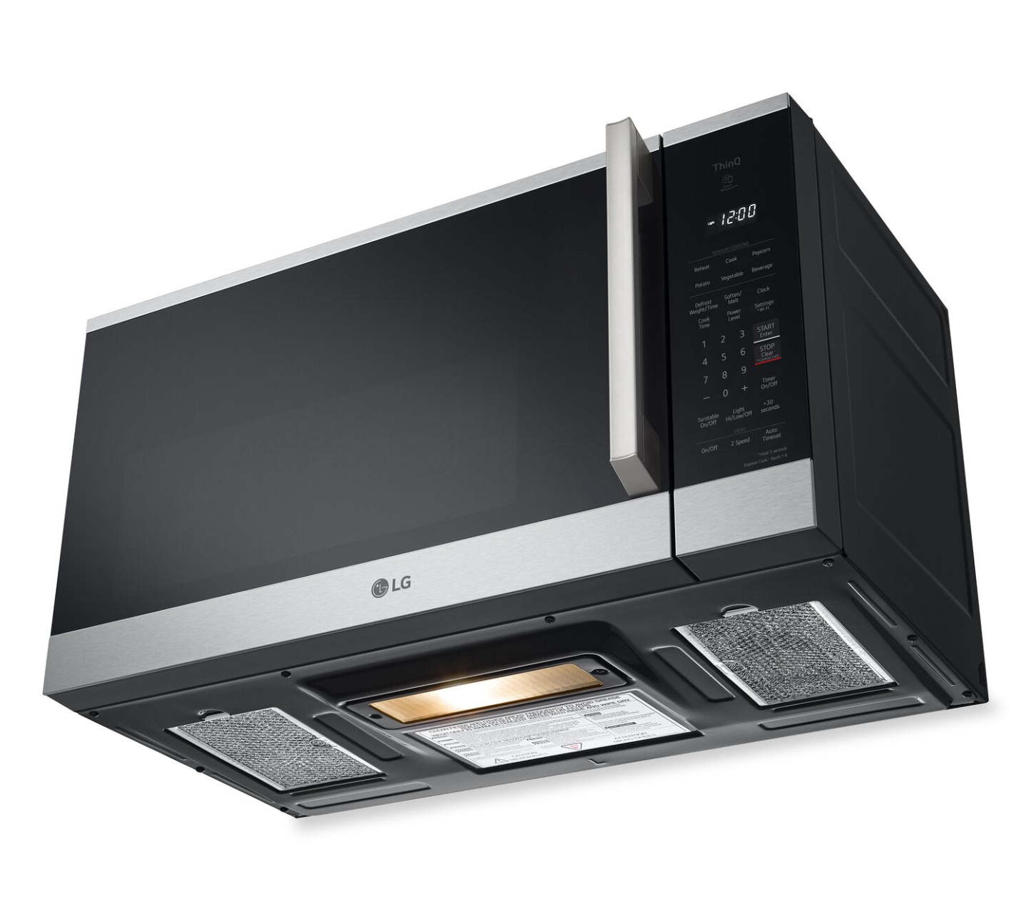 LG 1,8 Cu. Fort. Micro-ondes intelligent à cuisinière avec EasyClean® - MVEM1825X | Quatre à micro-ondes à hotte intégrée intelligente LG de 1,8 pi3 avec EasyCleanMC - MVEM1825X