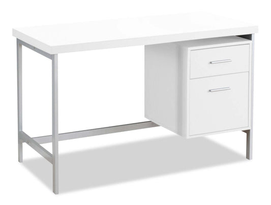 Lindsay 47.25 Office Desk with 2-Drawers - White|Bureau Lindsay de 47,25 po à 2 tiroirs - blanc