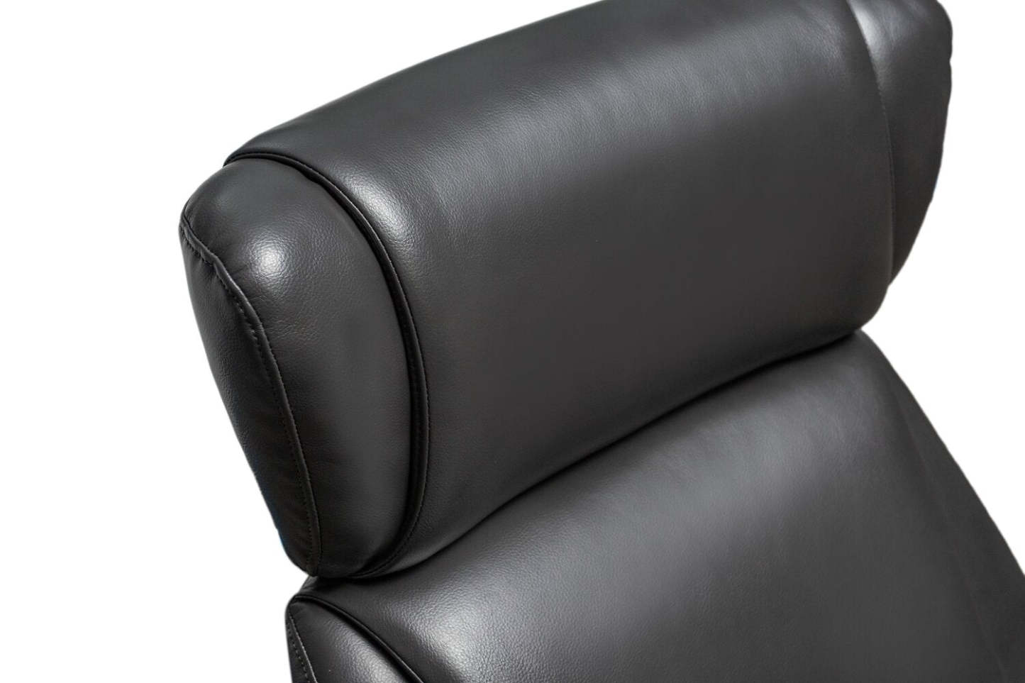 Vega 29,5 Fauteuil inclinable pivotant sans stress en similicuir avec repose-pieds et pieds en aluminium - Gris | Fauteuil pivotant inclinable Vega antistress de 29,5 po en similicuir avec repose-pieds et pattes en aluminium - gris