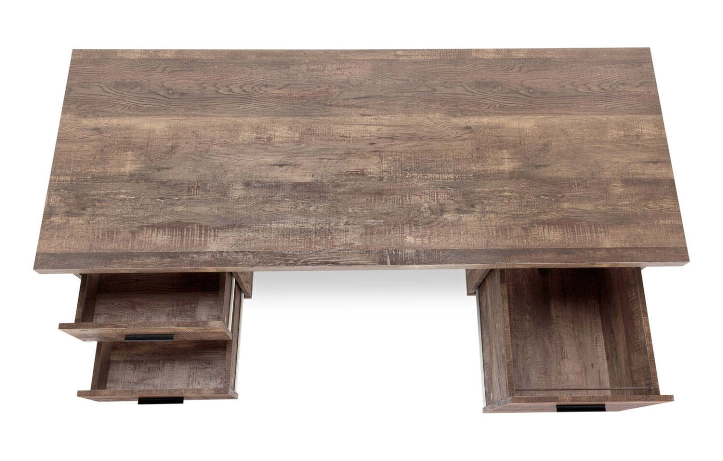 Bureau réversible Teagan 60 avec 3 tiroirs - Marron|Bureau réversible Teagan de 60 po à 3 tiroirs - brun