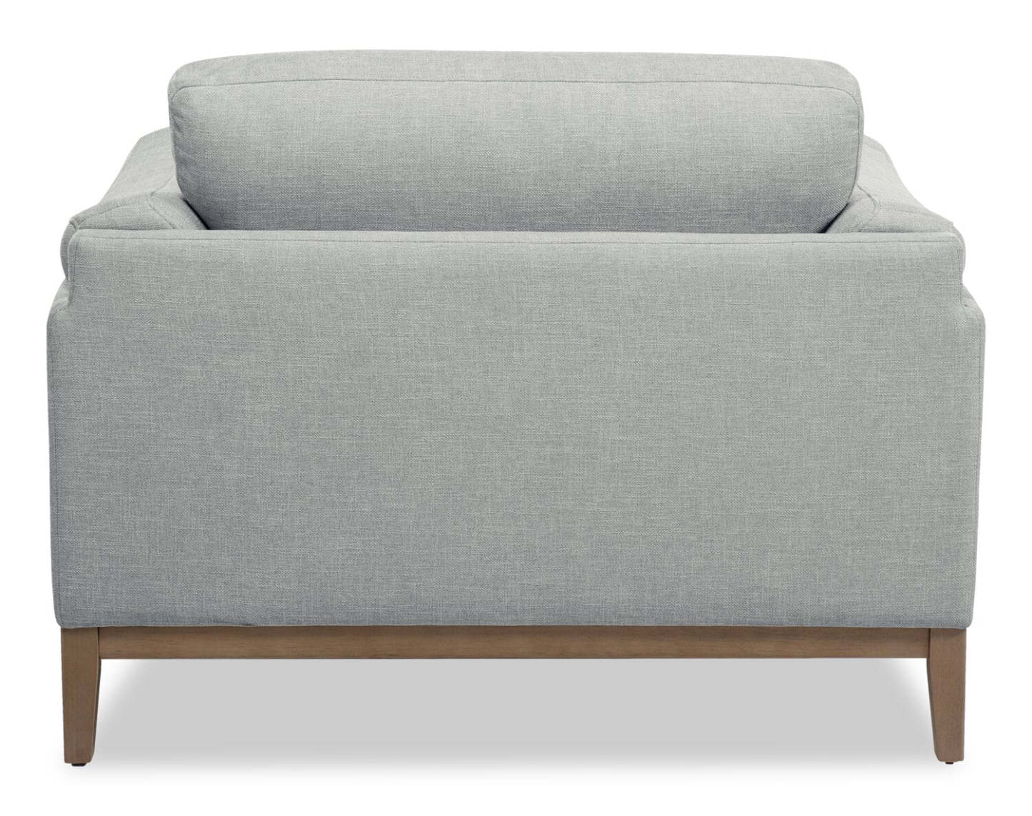 Chaise en tissu Valley 44 avec base et pieds en bois d'hévéa - Gris | Fauteuil Valley de 44 po en tissu avec base et pattes en hévéa - gris