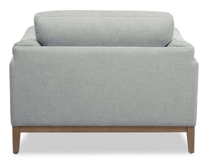 Chaise en tissu Valley 44 avec base et pieds en bois d'hévéa - Gris | Fauteuil Valley de 44 po en tissu avec base et pattes en hévéa - gris