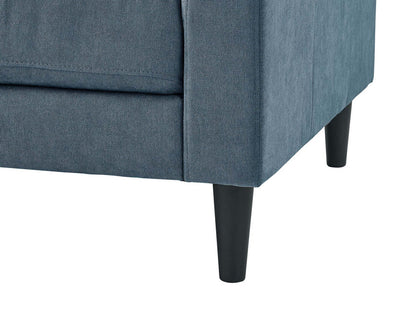 Canapé en tissu Metro 78 avec coussins d'assise capitonnés et coussins de dossier réversibles - Bleu denim | Canapé Metro de 78 po en tissu avec coussins de siège capitonnés et coussins de dossier réversibles - bleu denim