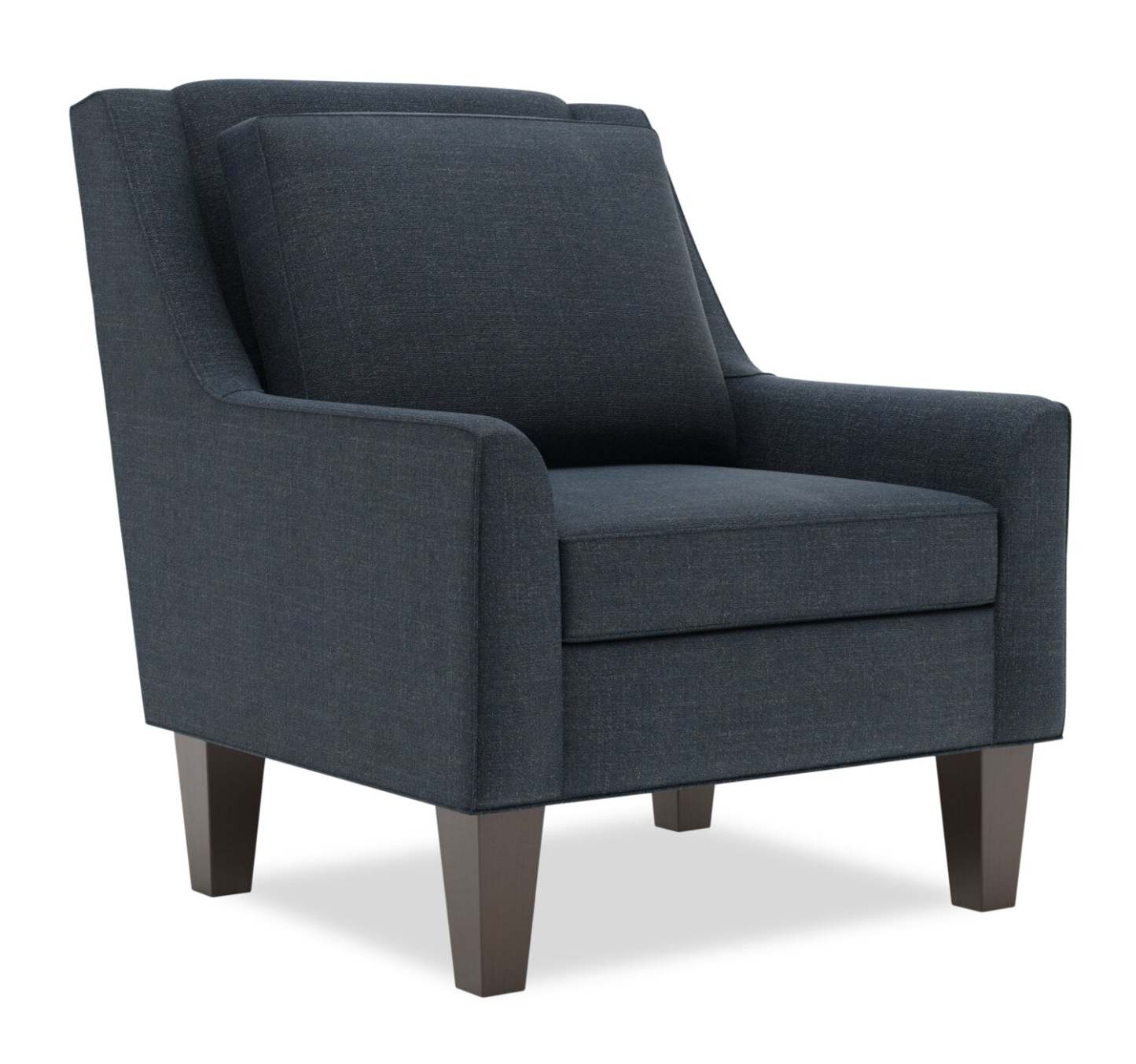 Fauteuil d’appoint club Sofa Lab de 29 po fabriqué au Canada en tissu d’apparence lin avec pattes en bois - bleu Luna Sailor | CLUB2491