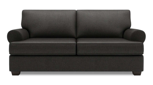 Fabriqué au Canada Canapé Personnalisable Roll 76 en Tissu d'Apparence Lin Taille Condo avec Accoudoirs Roulés - Gris Luna Kohl | Canapé Roll de Sofa Lab de 76 po de format condo fabriqué au Canada en tissu d’apparence lin - gris Luna Kohl | RO092691