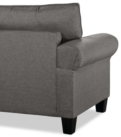 Made in Canada Tula 42 Fabric Chair with Rolled Arms - Steel Grey | Fauteuil Tula de 42 po fabriqué au Canada en tissu avec accoudoirs enroulés - gris acier
