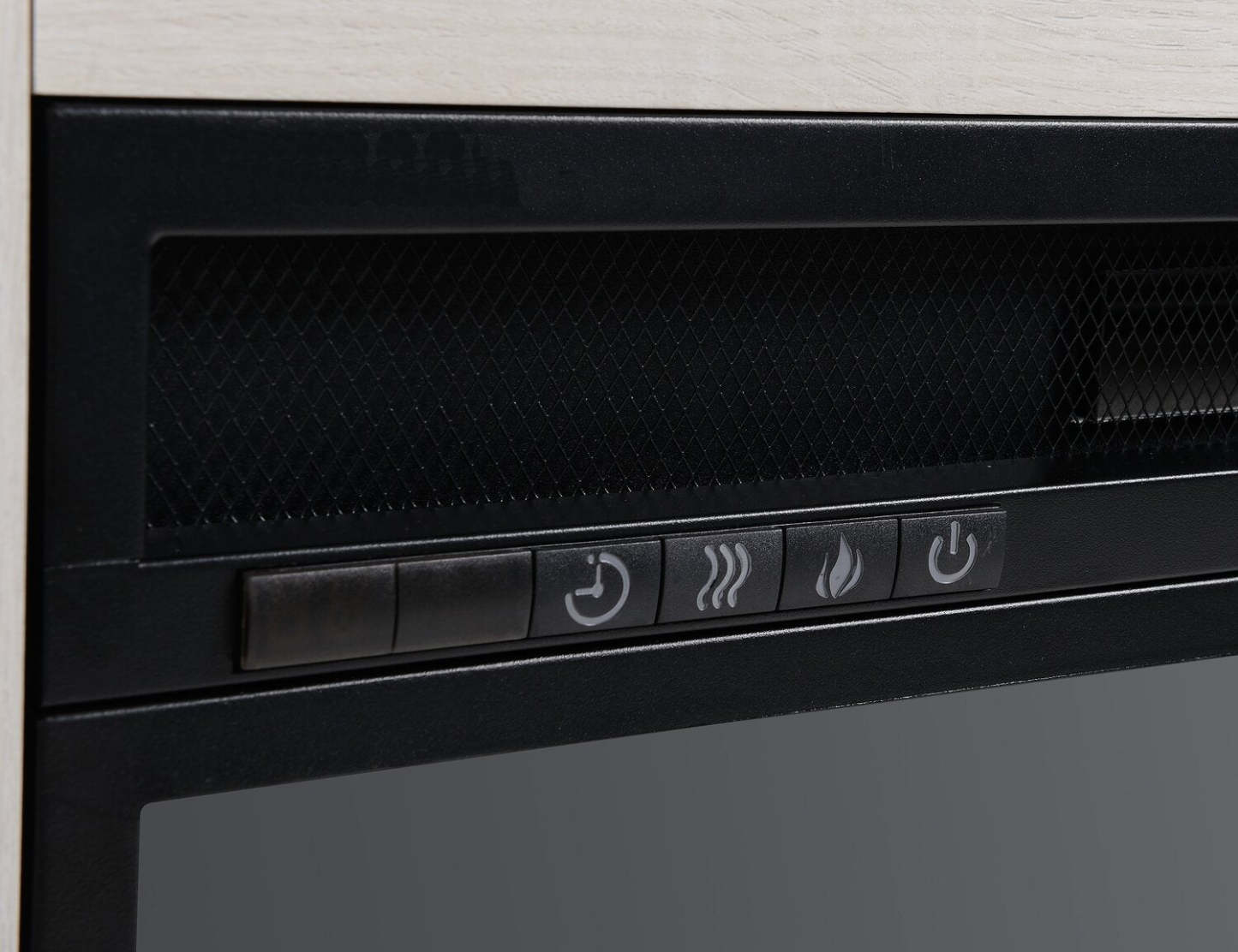 Meuble TV moderne avec cheminée électrique Antoni 62 avec rangement et gestion des câbles pour téléviseurs jusqu'à 70- |Meuble pour téléviseur moderne Antoni de 62 po avec foyer électrique, rangement et système de gestion