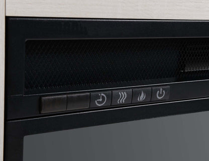 Meuble TV moderne avec cheminée électrique Antoni 62 avec rangement et gestion des câbles pour téléviseurs jusqu'à 70- |Meuble pour téléviseur moderne Antoni de 62 po avec foyer électrique, rangement et système de gestion