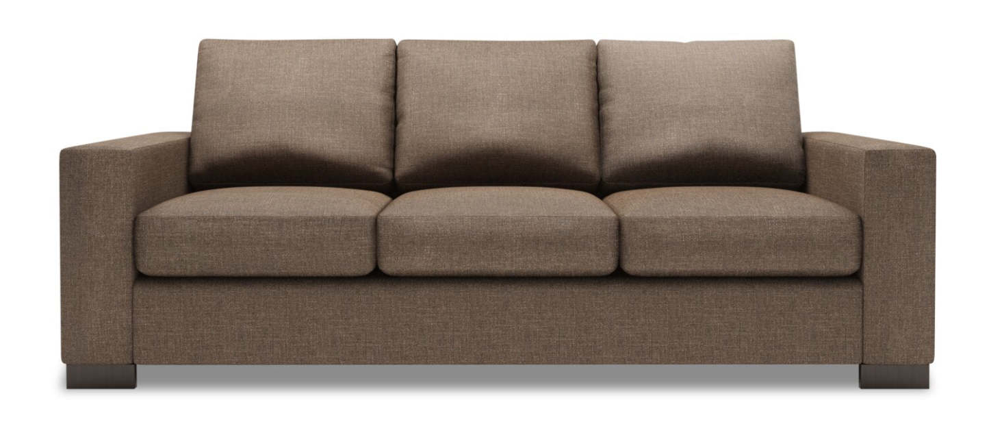 Fabriqué au Canada Canapé Personnalisable Sofa Lab Track 85 en Tissu d'Apparence Lin Canapé-Lit avec Accoudoirs en Piste - Brun Luna Praline | Canapé-lit Track de Sofa Lab de 85 po fabriqué au Canada en tissu d'apparence lin - brun Luna Praline | TR602591