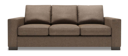 Fabriqué au Canada Canapé Personnalisable Sofa Lab Track 85 en Tissu d'Apparence Lin Canapé-Lit avec Accoudoirs en Piste - Brun Luna Praline | Canapé-lit Track de Sofa Lab de 85 po fabriqué au Canada en tissu d'apparence lin - brun Luna Praline | TR602591