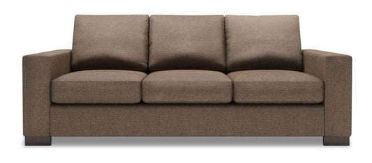 Fabriqué au Canada Canapé Personnalisable Sofa Lab Track 85 en Tissu d'Apparence Lin Canapé-Lit avec Accoudoirs en Piste - Brun Luna Praline | Canapé-lit Track de Sofa Lab de 85 po fabriqué au Canada en tissu d'apparence lin - brun Luna Praline | TR602591