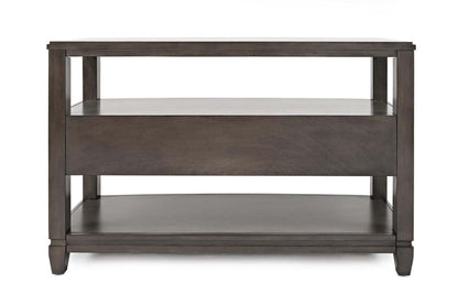 Downtown 50 Modern Sofa Table with Storage and Shelf - Grey Brown Wood|Table de salon moderne Downtown de 50 po avec rangement et tablette - bois gris-brun