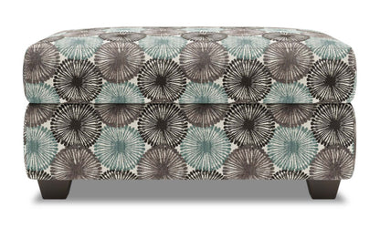 Fabriqué au Canada Pouf de rangement personnalisable The Trunk 39 en tissu - Spa multicolore | Pouf de rangement The Trunk de Sofa Lab de 39 po fabriqué au Canada en tissu - Spa multicolore | TRUN1157