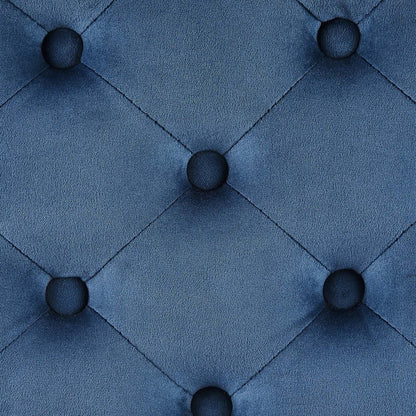 Yukon 17 Square Velvet Storage Ottoman - Navy|Pouf de rangement carré Yukon de 17 po en velours - bleu marine