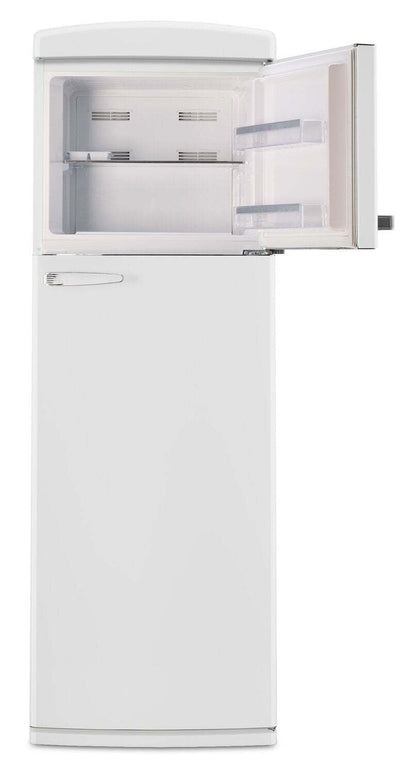 Unique Classique Rétro 24 11 Pi Cu. Réfrigérateur à congélateur supérieur – Blanc guimauve - UNQ-310L W TM | Réfrigérateur Classic Rétro d'Unique de 24 po et de 11 pi3 à congélateur supérieur - blanc guimauve - UNQ-310L W TM