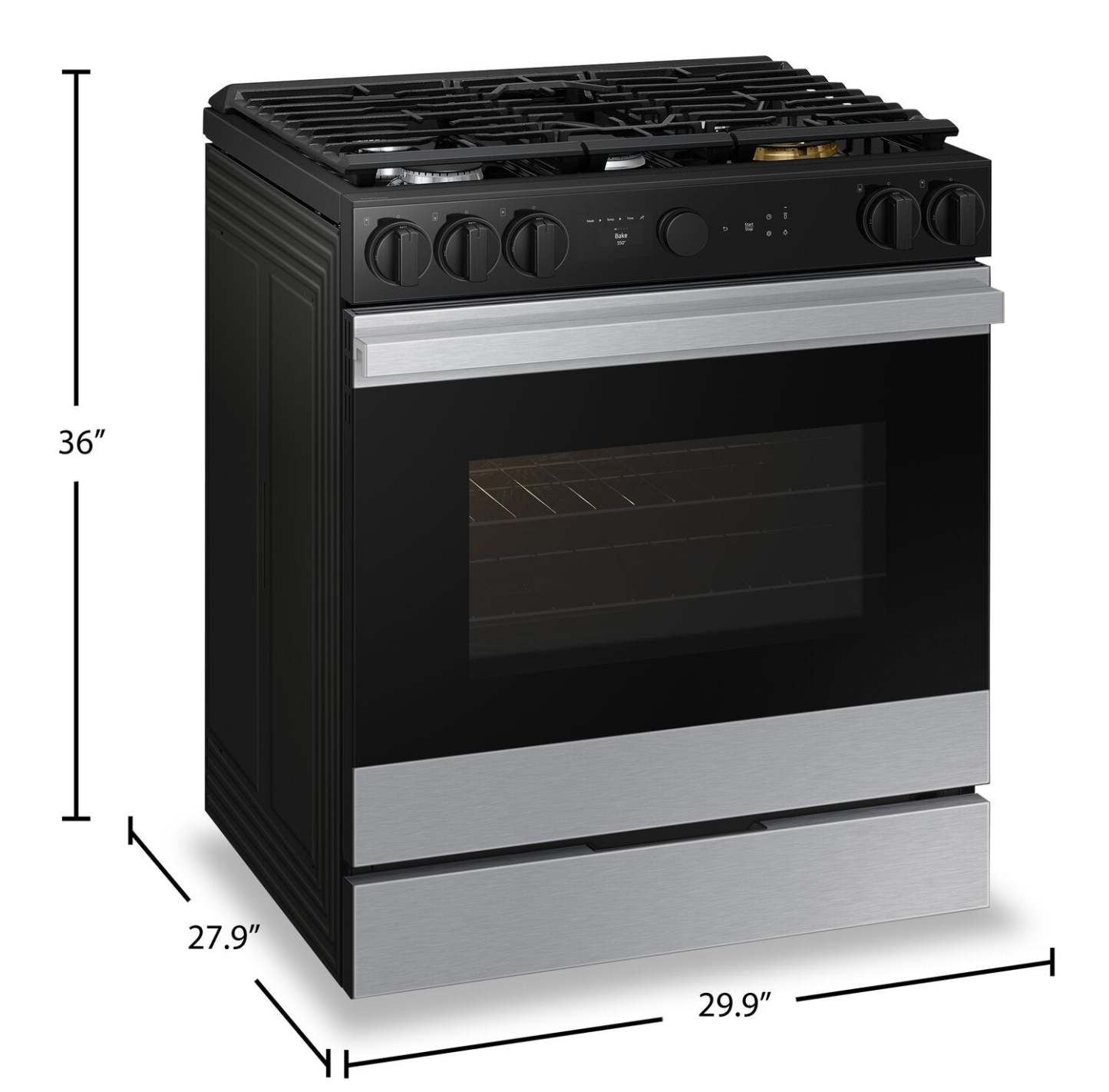 Cuisinière intelligente à gaz encastrée Samsung de 6 pi³ avec friture à air et Air Sous Vide - acier inoxydable - NSG6DG… | Samsung 6 Cu. Fort. Cuisinière à gaz intelligente avec friture à air et sous vide – Acier inoxydable…
