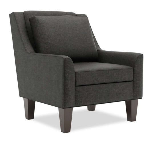 Fauteuil d'appoint club Sofa Lab personnalisable 29 po en tissu d'apparence lin avec pattes en bois - gris Luna Kohl | CLUB2691