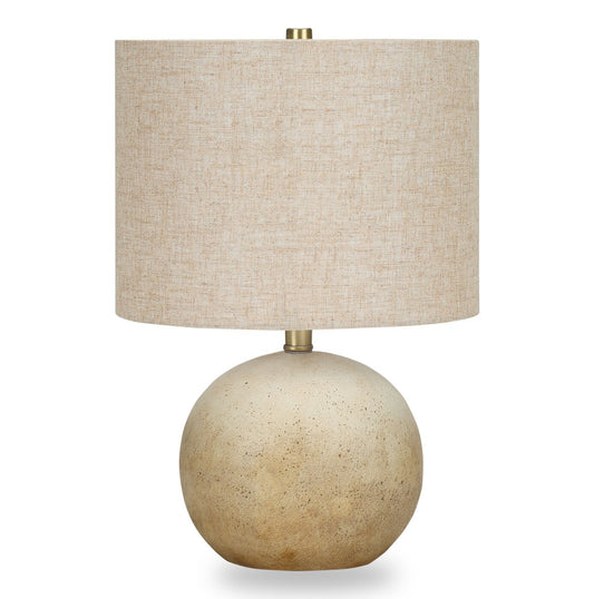 20 Lampe de table en béton beige avec abat-jour en lin|Lampe de table en béton beige de 20 po avec abat-jour en lin
