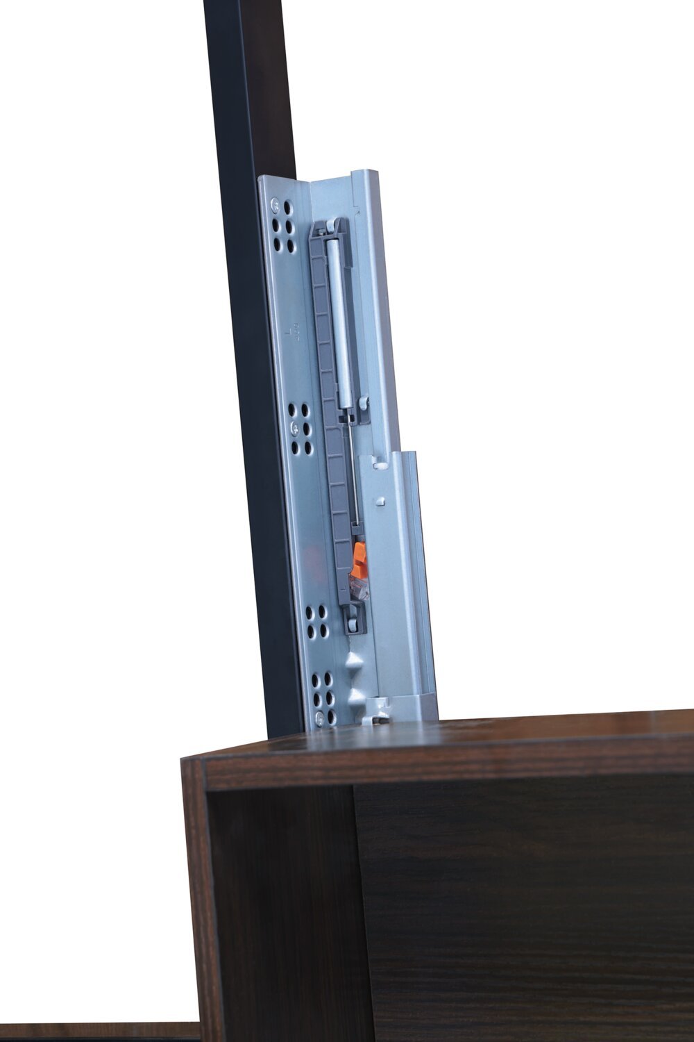 Lit de rangement Amos rembourré en tissu gris avec tête de lit capitonnée et 3 tiroirs intégrés - format grand lit