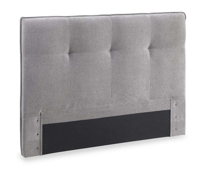 Amos Upholstered Headboard in Grey Fabric, Tufted - King Size | Tête de lit rembourrée Amos en tissu gris capitonné - format très grand lit