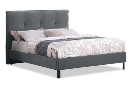 Tête de lit rembourrée Amos en tissu anthracite, touffetée - King Size | Tête de lit rembourrée Amos en tissu anthracite capitonné - format très grand lit