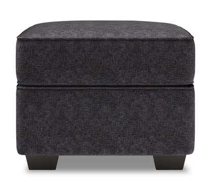 Pouf Roll de Sofa Lab 24 po en tissu chenille - Gris anthracite luxueux | RO802993