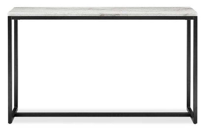 Table de canapé moderne en marbre Webber 48 - Blanc | Table de salon moderne Webber de 48 po en marbre - blanche