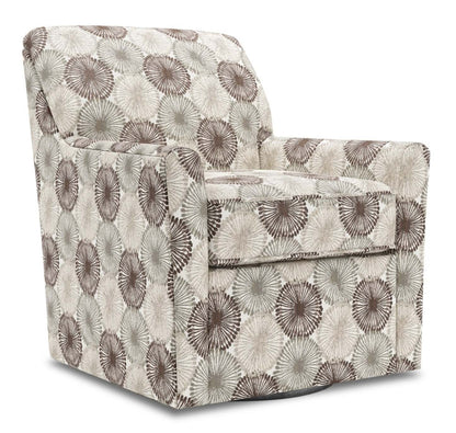 Fauteuil d'appoint pivotant personnalisable Sofa Lab de 31 po fabriqué au Canada en tissu - Stone multicolore | SWIV1158
