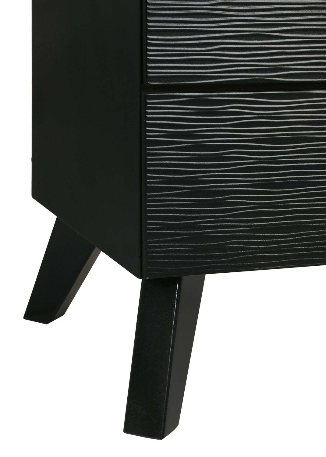 Table de chevet à 2 tiroirs Atlas, 24,5 L x 23,4 H, Moderne Mid-Century - Noir | Table de nuit moderne du milieu du 20e siècle Atlas de 24,5 po (L) x 23,4 po (H) à 2 tiroirs - noire