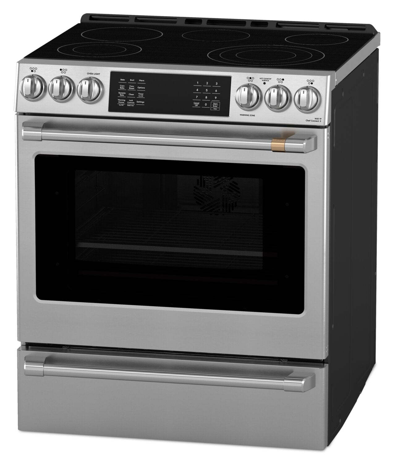 Cuisinière électrique Café de 30 po et de 5,7 pi3 avec cuisson dynamique - acier inoxydable - CRS70XAWCS1 | Cuisinière électrique Café de 5,7 pi3 et de 30 po avec cuisson dynamique - acier inoxydable - CRS70XAWCS1 | CRS70XA1