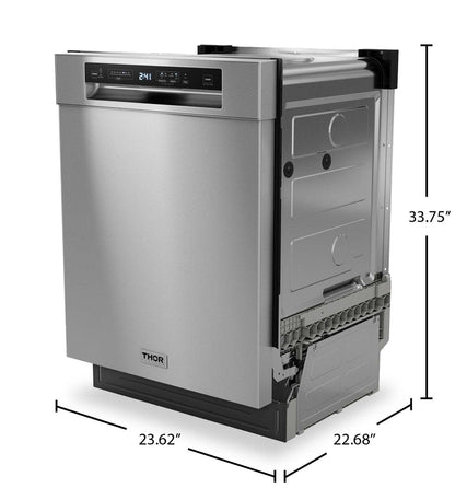 Lave-vaisselle Thor Kitchen de 24 po avec commandes à l’avant - acier inoxydable - ADW24PF | ADW24PFS