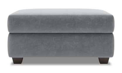 Fabriqué au Canada Pouf de rangement personnalisable The Trunk 39 en tissu de velours - gris | Pouf de rangement The Trunk de Sofa Lab de 39 po fabriqué au Canada en tissu de velours - gris | TRUN2888