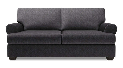 Fabriqué au Canada Canapé Personnalisable Roll 76 Tissu Chenille Taille Condo Canapé avec Accoudoirs Roulés - Gris Charbon de Luxe | Canapé Roll de Sofa Lab de 76 po de format condo fabriqué au Canada en tissu chenille - gris Charbon de Luxe | RO092993
