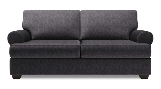 Fabriqué au Canada Canapé Personnalisable Roll 76 Tissu Chenille Taille Condo Canapé avec Accoudoirs Roulés - Gris Charbon de Luxe | Canapé Roll de Sofa Lab de 76 po de format condo fabriqué au Canada en tissu chenille - gris Charbon de Luxe | RO092993