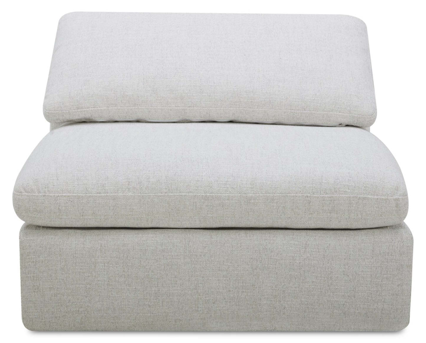 Fauteuil à inclinaison électrique sans accoudoirs Sky Modular 44 en tissu avec coussins en plumes - Nathan Wheat | Fauteuil sans accoudoirs à inclinaison électrique modulaire Sky de 44 po en tissu avec coussins en couette et plumes - blé Nathan