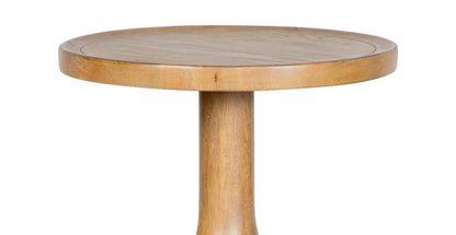 Table de bout ronde moderne Rhett de 18 po - chêne brun clair