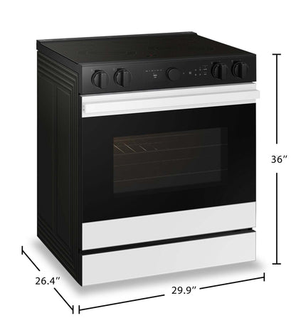 Cuisinière électrique intelligente encastrée Samsung de 6,3 pi³ avec caméra de quatre - verre blanc - NSE6DB870012AC | Samsung 6,3 Cu. Fort. Cuisinière électrique intelligente encastrable avec caméra de four - Verre blanc - …