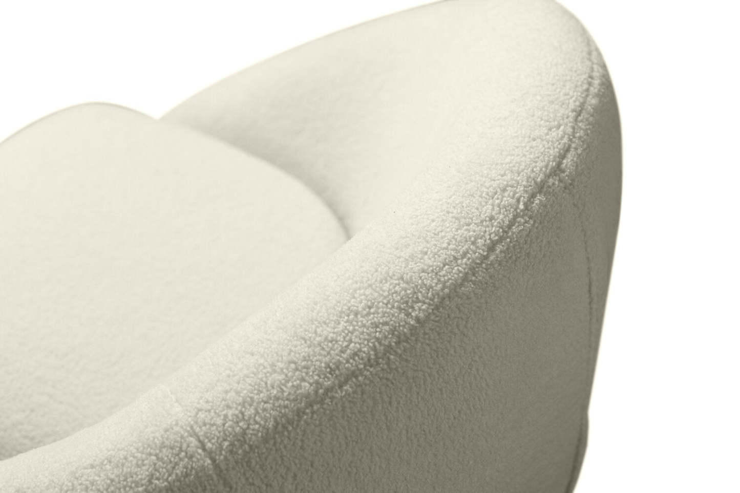 Chaise d'appoint incurvée en tissu bouclé Lola 28,7 avec coussin de siège amovible - Blanc | Fauteuil d'appoint courbé Lola de 28,7 po en tissu chenille bouclé avec coussin de siège amovible - blanc